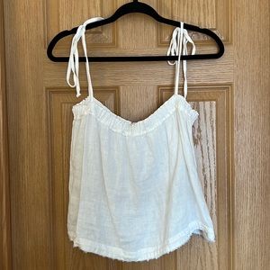 Bella Dahl White Linen Tank Top